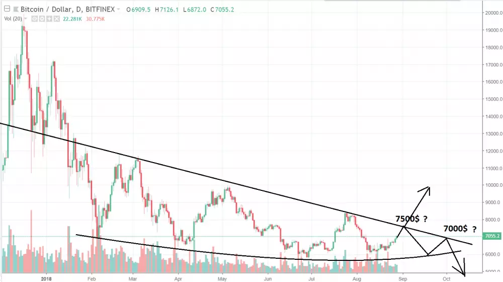 28.8.2018 BTC/USD 1D - Bitfinex