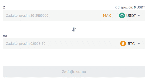 Základné obchodovanie na Binance. Zdroj: Binance