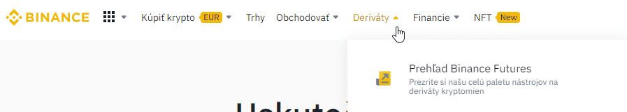 Binance futures. Zdroj: Binance