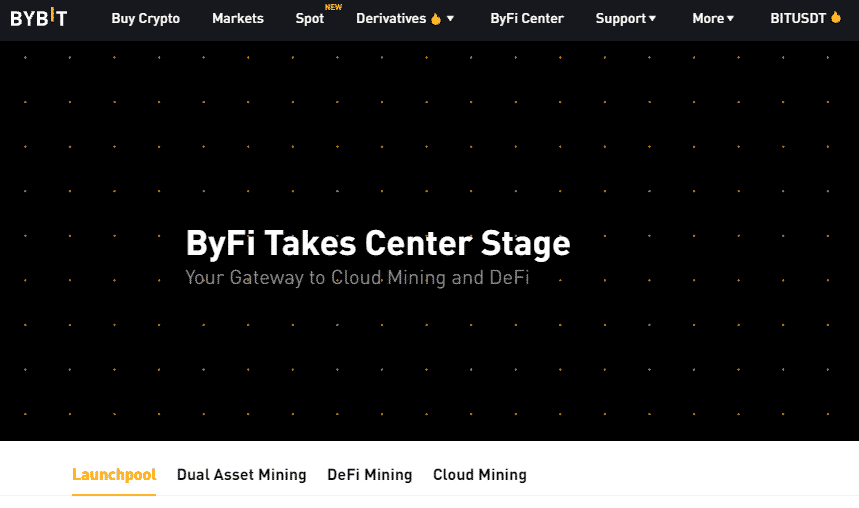 Centrum ByFi. Zdroj: Bybit