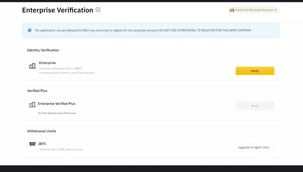 Binance overenie firemného účtu