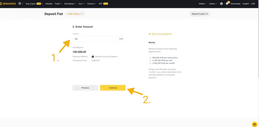 Binance Advcash