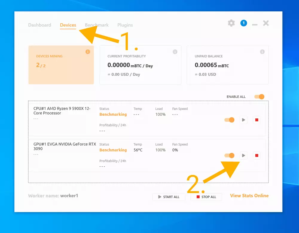 Rozhranie nastavenia ťažby