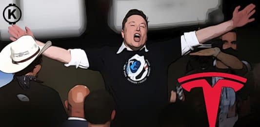 elon musk tesla oslava