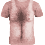 tričko s potlačou chlpatej muźskej hrude