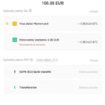 Vklad kreditnou kartou - 2. krok. Zdroj: Binance