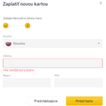 Vklad fiat na Binance - 3. krok. Zdroj: Binance
